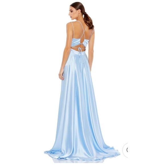 Mac Duggal Light Blue Prom Dress - Picture 2 of 6
